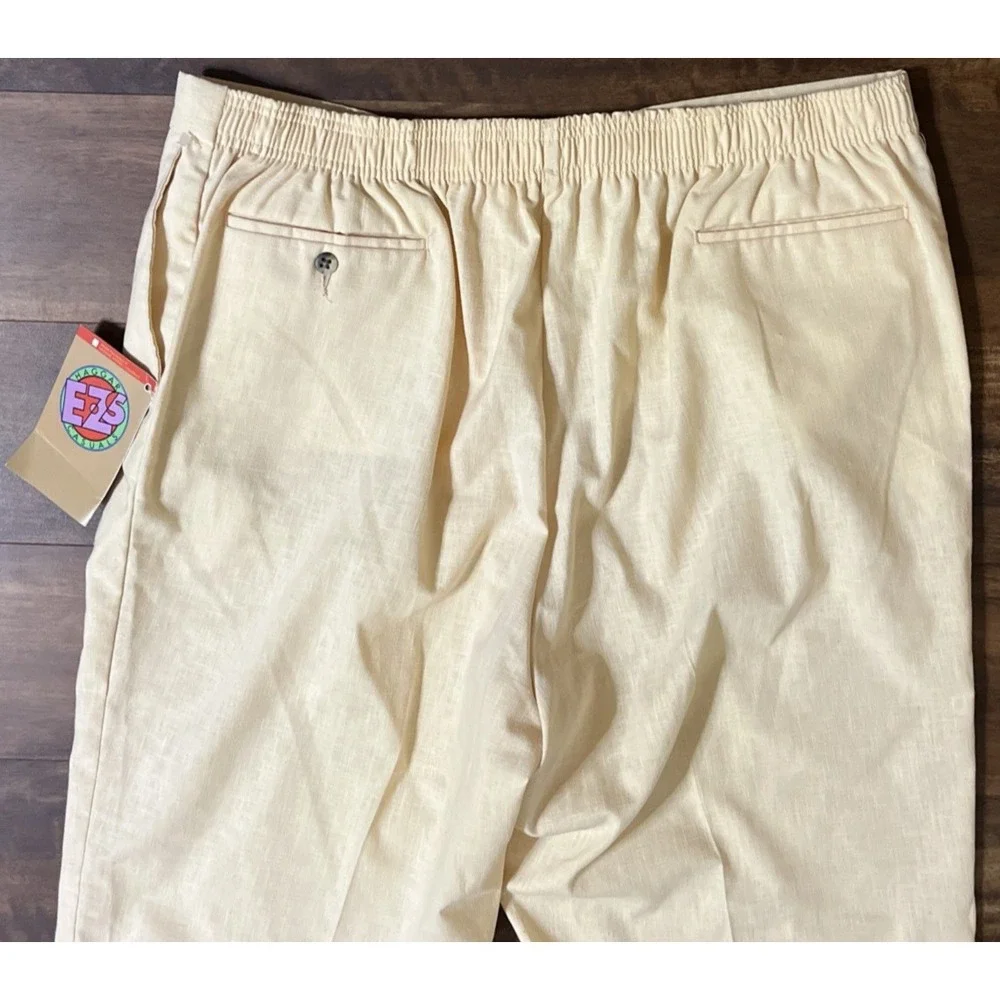 Haggar E-Z Dress Casual Straight Pants Mens 42x29 Partial Elastic Waistband NEW
